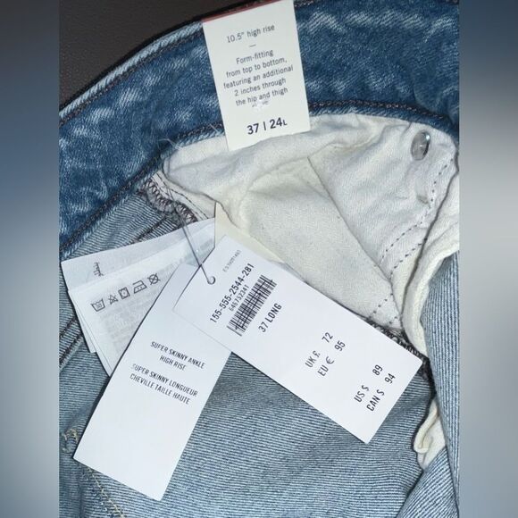 Abercrombie & Fitch SZ 24 long High Rise Super Skinny Ankle Jeans Curve Love NEW - Picture 5 of 6